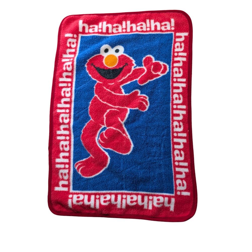 Vintage Owen Elmo Baby Blanket HaHaHa Sesame Street Acrylic San Marcos Style